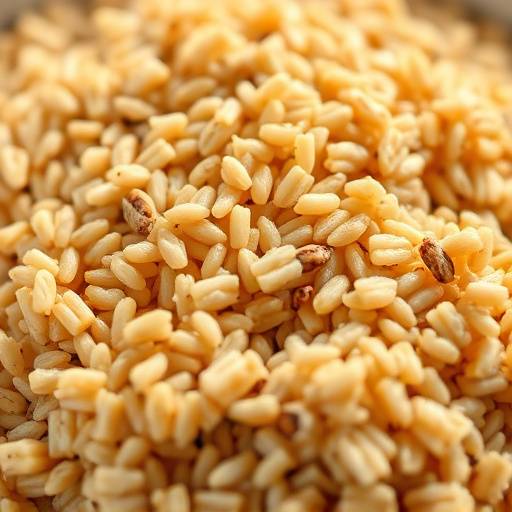 Close-up of various whole grains like quinoa, brown rice, and oats